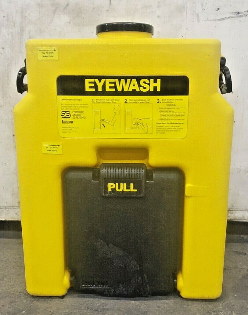 Encon GravityFed Portable Eye Wash Station Holds 14 gal., Flow Rate 0.