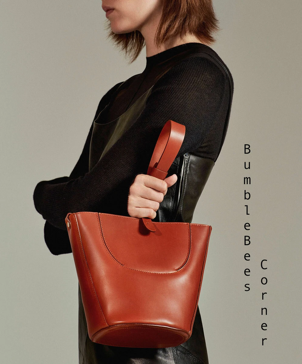 ZARA Bucket Bag STRAP Handle WOMAN STUDIO Tote LEATHER HandBag NWT 8026/104  | eBay
