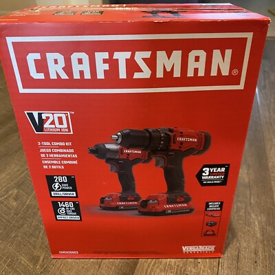CRAFTSMAN V20 2-Tool Power Tool Combo Kit with Soft Case, 2 Batteries, & Charger