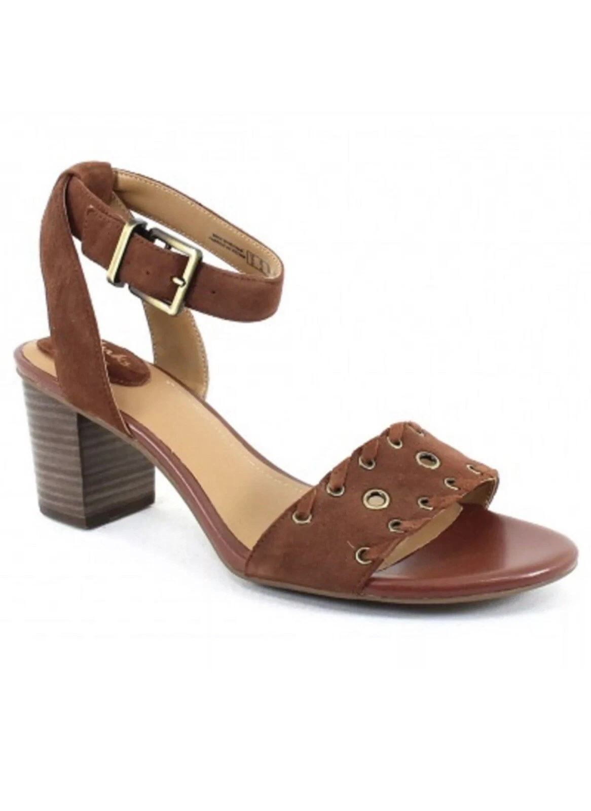 Sandali Clarks donna RALENE SHEEN con tacco impilato PELLE SCAMOSCIATA MARRONE SCURO 9 M