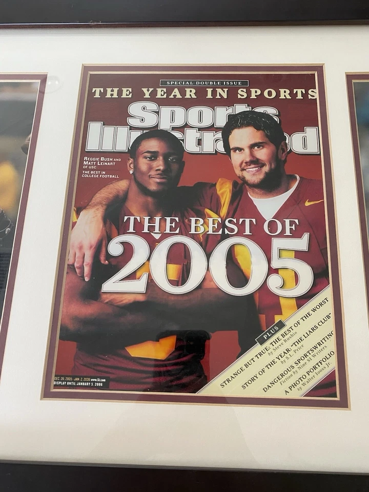 Спортивная иллюстрированная обложка с автографом Реджи Буша и Мэтта Лейнарта из НФЛ 2005 - Изображение 3 из 4