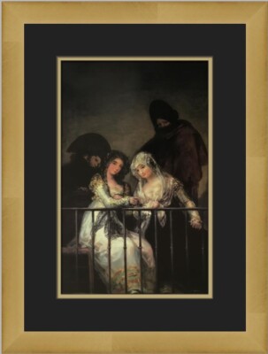 Francisco De Goya Majas on a Balcony Custom Framed Print