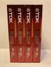 Lot of 4 Sealed TDK Premium Quality HS 6 Hour T-120 Blank VHS Video Tapes -NEW-