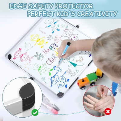 Magnetic Dry Erase Board, 10'' x 10'', Whiteboard, Silver Aluminum Finish Frame