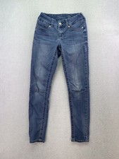 Seven7 Womens Size 4 Medium Wash Mid Rise Tummyless Skinny Jeans