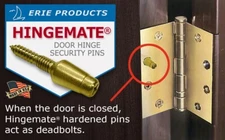 Door Hinge Security Pins, 3 Pack Kit "Made in USA"