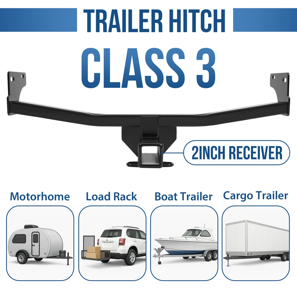 For Jeep Patriot Compass 11-17 Class 3 Trailer Hitch 2" Receiver Bumper Towing - Image 3 of 4