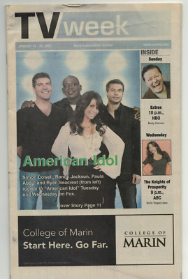 TV Book American Idol Cover Marin Independent Journal 1/14-20/2007 Weekly Guide