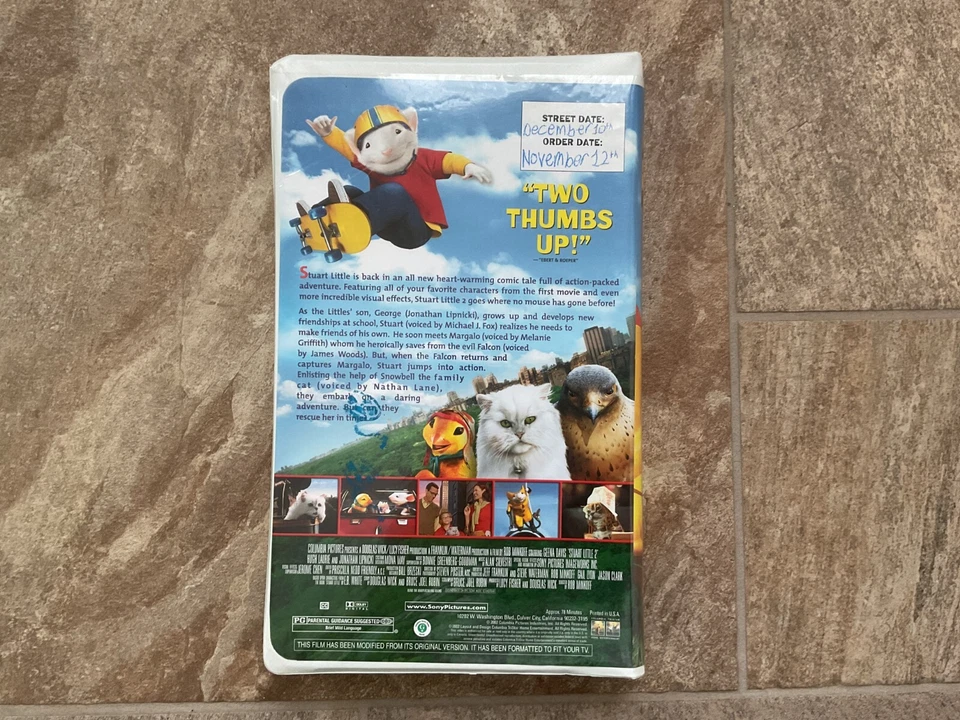 Stuart Little 2 Promotional 2002 VHS, HTF, Rare, Collectible - Image 2 of 3