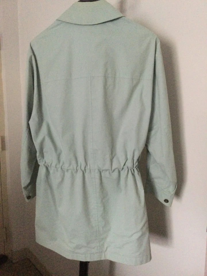 BURBERRY LONDON Verde Claro con Sombrero Extraíble Cremallera Abrigo Chaqueta TALLA XS Foto 4 de 4