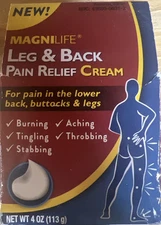 MagniLife Pain Relieving Leg & Back Cream 4 Ounces - Relieves Pain In Legs/Back