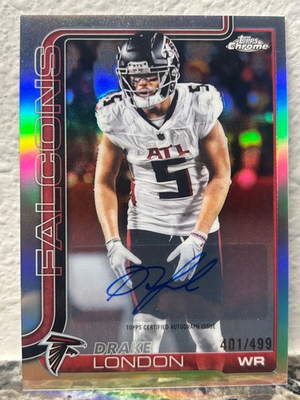#ad #ad 2025 TOPPS CHROME DRAKE LONDON VARIATION REFRACTOR AUTO 499 SSP #BA DL FALCONS $29.95