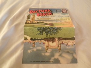 OLDER POSTCARD BOOK DAYTONA BEACH FLORIDA 3 CENT STAMP