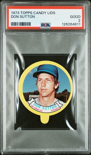 Don Sutton 1973 Topps Candy Lids card