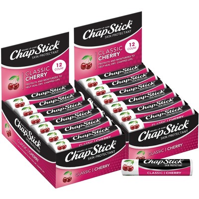ChapStick Bulk Cherry Lip Balm 24-Count   Fruity & Sweet Lip Moisturizer for Dry