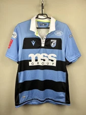 Cardiff Rugby Home Shirt 2021/2022 - Macron Medium Jersey Black Blue Size XXL