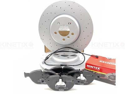 FOR BMW M550d F10 FRONT DRILLED PERFORMANCE BRAKE DISCS MINTEX PADS 374mm