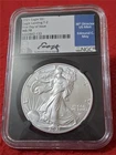 2021 EAGLE S$1 EAGLE LANDING T-2 FDI SILVER EAGLE NGC MS 70 EDMUND C. MOY #M2562