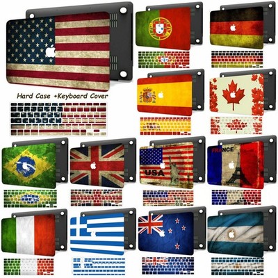 World Flag Laptop Rubberized Hard Case Cover For New Macbook Air Pro M2 M3 M4 M5