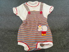 Darling Vintage Boys Striped One Piece Romper Toddletime Size 1 1/2