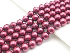 Natural Mother of Pearl Maroon Round Smooth beads, 8mm/10mm/12mm Maroon MOP