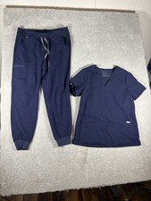 figs navy zamora jogger scrub set large pants medium top womens