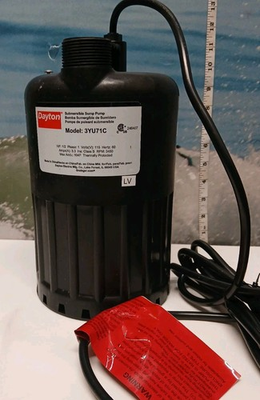 #ad DAYTON Submersible Sump Pump: 3 4 Hp 120V AC 101 GPM Flow Rate 1 1 2 In Shaft $60.00