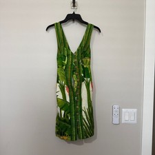 FARM RIO Fresh Forest Scarf Button Down Mini Dress Size Small