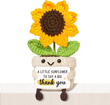 Thank You Gifts for Women Men, Handmade Positive Sunflower Crochet Decor, Cute T