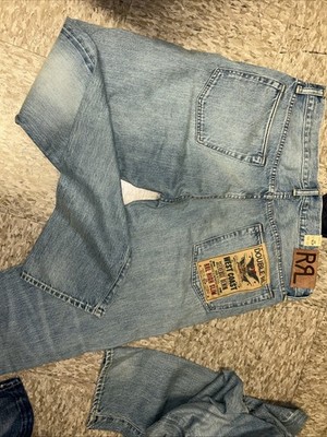 RRL DoubleL RL High Slim Lawton zip up Selvedge Jeans Denim men
