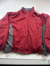 Cabella's Outdoor Gear Mens 2XL Jacket Red/Grey Fleece Lined Full Zip 2 Pockets