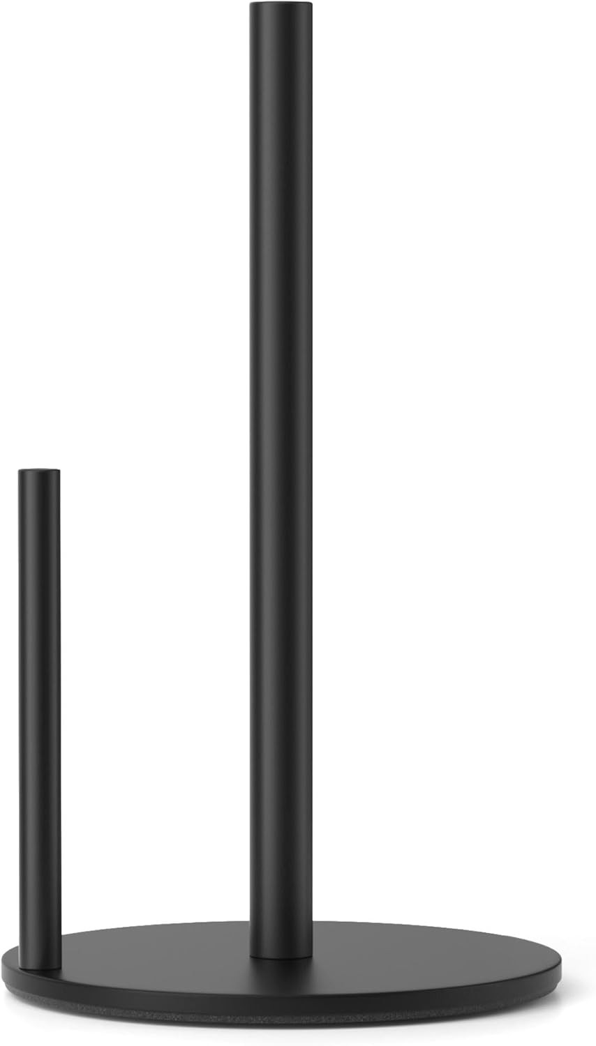 Paper Towel Holder Black, Premium Stainless Steel Kitchen Roll Dispenser