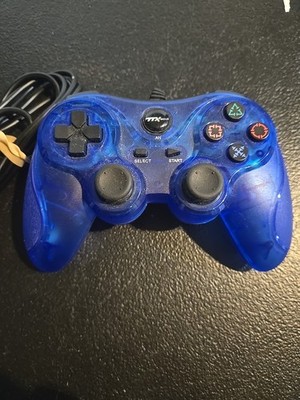 TTX Tech Analog Cotroller For PS1 AND PS2 PlayStation 1 And 2 Controller Blue 