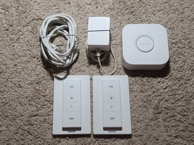 Philips HUE Bridge 2.1 Model 3241312018 with 2 Hue Magnetic Dimmer Switches
