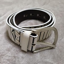 Volcom Volcom/Leather Genuine Leather Belt White Brown Logo