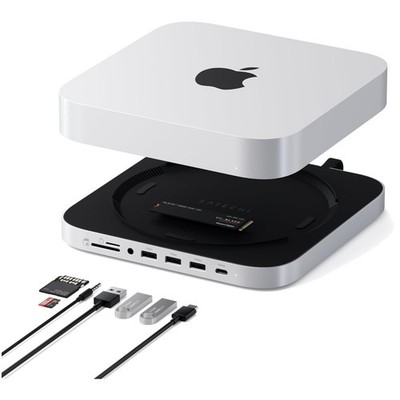 Compact Mac Mini Dock with SSD Enclosure - Silver