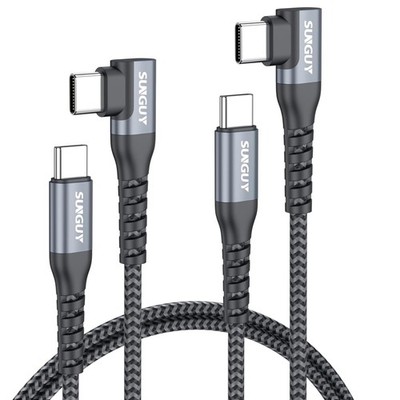 USB C Kabel Winkel 1m 2er Pack 60W Schnellladen Datenübertragung Android Carplay