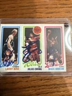 Larry Bird, Julius Erving & Magic Johnson Facsimile Signed Custom Reprint Card