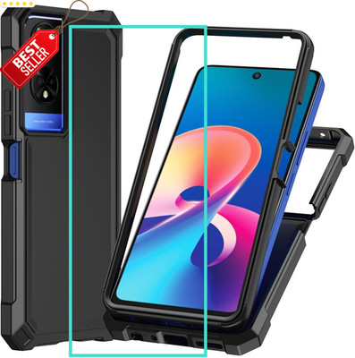 TCL 50 XE 5G Case Dual Layer Slim Shockproof Bumper w Glass Screen Protector -US