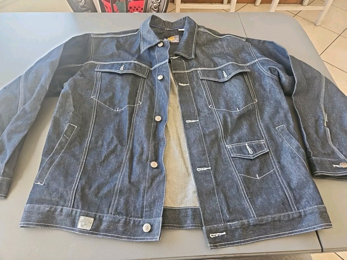 southpole jeans jacket men xl vintage SP-2K TEAM dark blue cotton