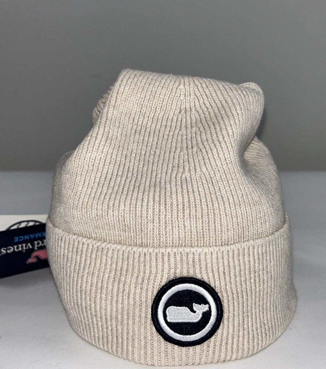 NWT 68 VINEYARD VINES Men s OS Heather Cream Logo Breathable GOLF BEANIE Hat