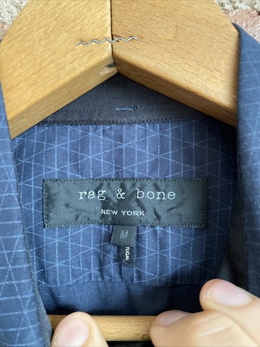 Rag & Bone Mens SS Shirt, Size Medium Blue, 100% Cotton Portugal Technical Piece - Picture 8 of 10
