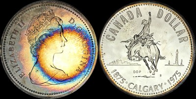Download 1975 CANADA CALGARY STAMPEDE SILVER DOLLAR PROOF COLOR TONED VERY HIGH GRADE | eBay