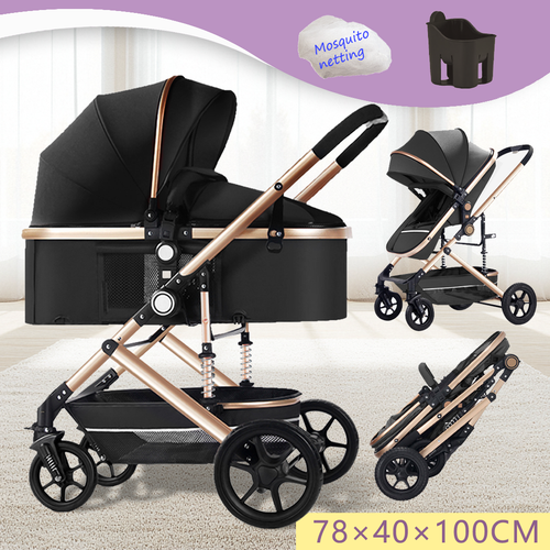 Baby Stroller 3-in-1 Foldable Portable Infant Pram Travel Pushchair Bassinet - Picture 16 of 19