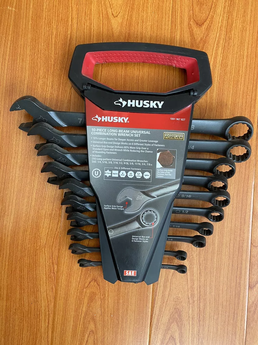 HUSKY 10 piece Long Beam Universal Combination Wrench Set