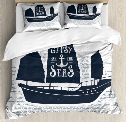 Vintage Boat Duvet Cover Set Twin Queen King Sizes with Pillow Shams Bedding - 第 1/93 張圖片