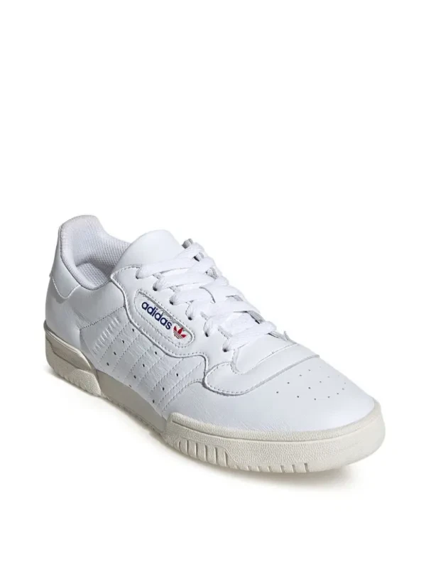 Men's Adidas Powerphase Shoes - US 7.5 / Cloud White / Dark Blue / Preloved Ruby - Image 3 of 4
