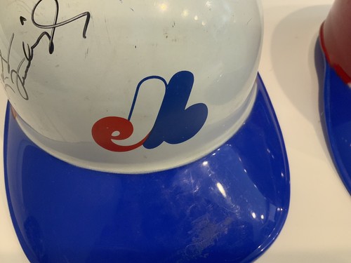Montreal Expos Replik Baseball Schlaghelme Laich handsigniert Vintage Adjustrap - Bild 17 von 23
