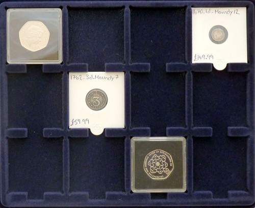 S6 Cargo Coin Case With 6 12 x 50 mm Blue Felt Quadrum Coin Trays - Picture 3 of 3