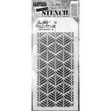 Stampers Anonymous Layering Stencil - Deco Leaf, THS181 by: Tim Holtz